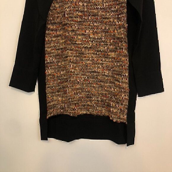 THML ANTHROPOLOGIE ANTHRO Beige Orange Brown Black Nubby Textured Shift Dress S - Picture 3 of 11